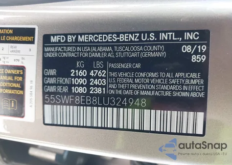 2020 Mercedes-Benz C 300 4Matic from USA, damaged, VIN 55SWF8EB8LU324948